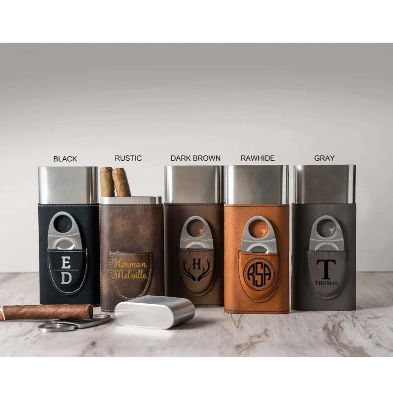 Engraved Cigar Case, Fathers Day Gift, Groomsmen Gifts, Personalized Gift, Custom Cigar Holder, Cigar Travel Case, Leather Cigar Holder