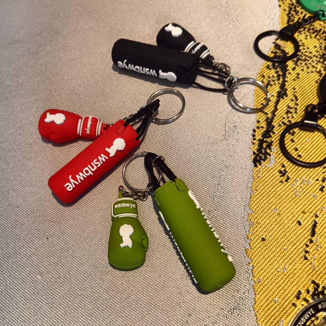 Fitness Boxing Sandbag Keychain Rubber Boxing Glove Pendant Small Gift for Fitness Lovers