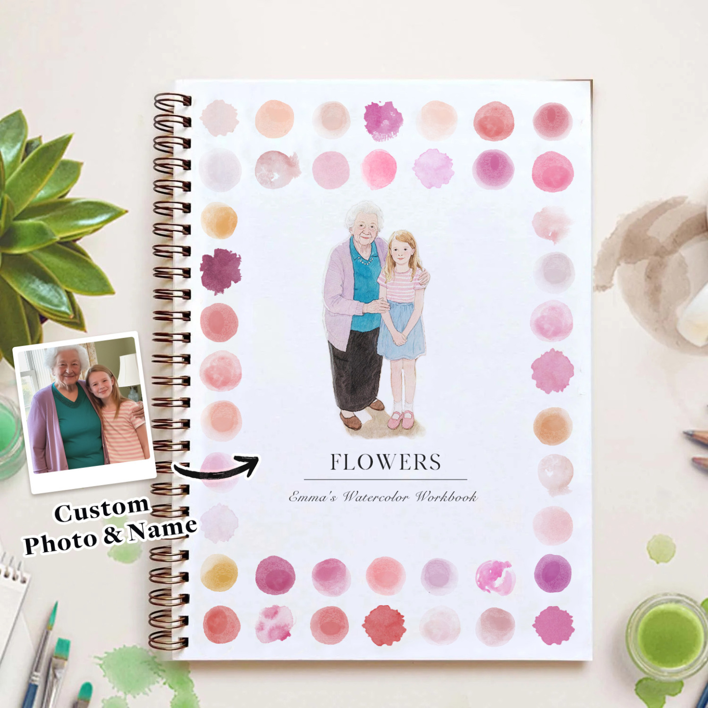 LAST DAY SALE 50% OFF - New Custom Photo Watercolor Workbook Say Goodbye to Anxiety Awaken Your Artistic Talent