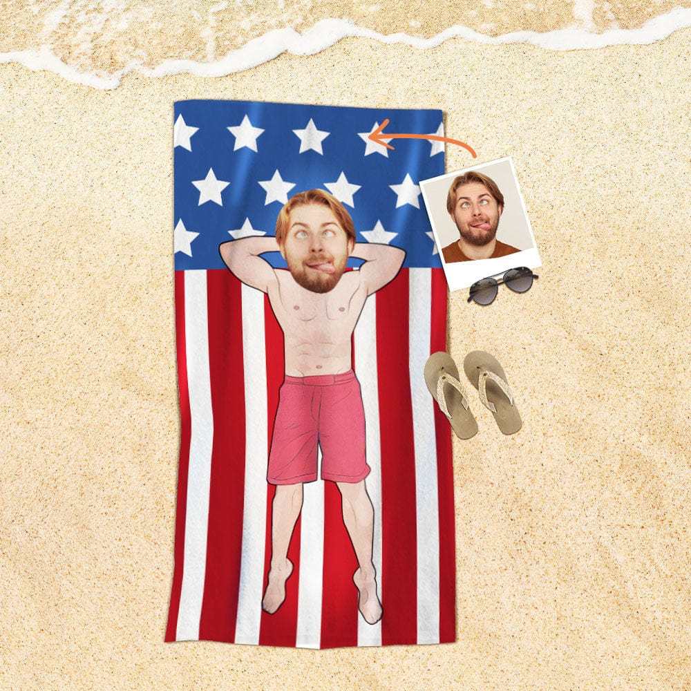 Custom Face Beach Towel Personalized Beach Towel Funny Gift for Kids - Giftlab