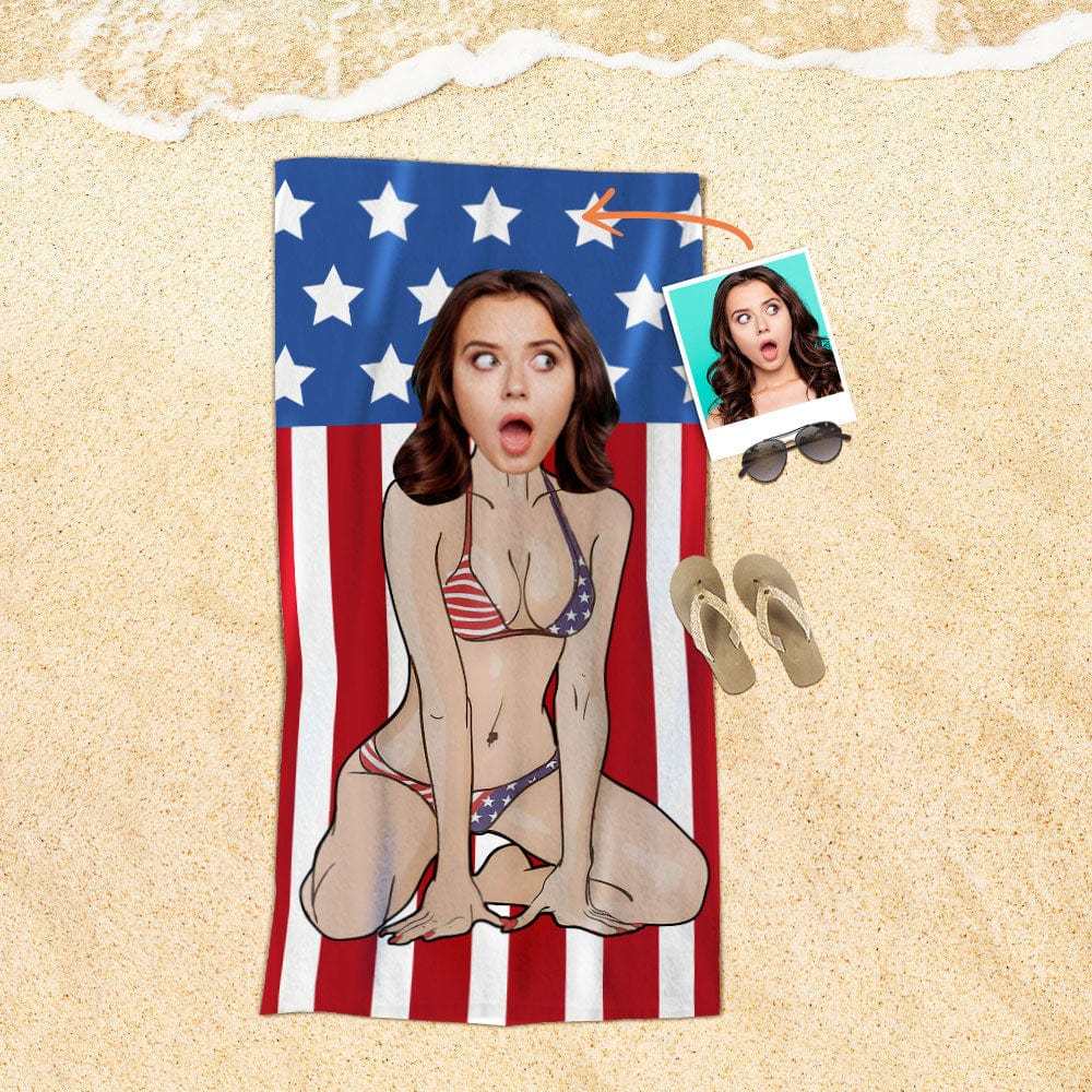 Custom Face Beach Towel Personalized Beach Towel Gift for Mother - Giftlab