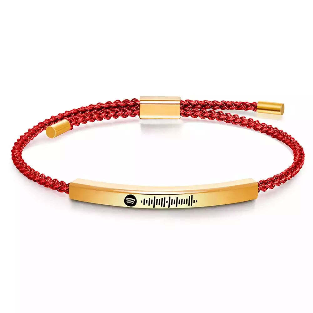 Custom Spotify Music Label Bracelet Personalized Scannable Music Song Bracelet Gift for Her - Bestchristmasgifts