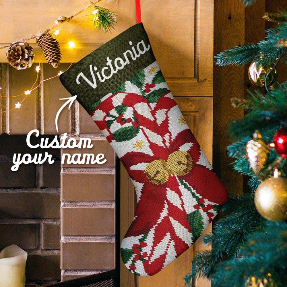 Custom Name Christmas Stockings Personalized Needlepoint Stocking Custom Name Christmas Stockings - Giftlab