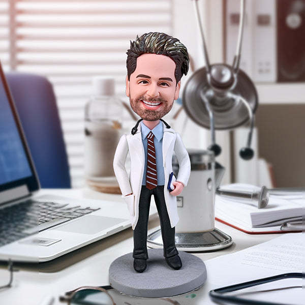 Excellent Doctor Custom Bobblehead With Stethoscope Gift For Him - Bestchristmasgifts