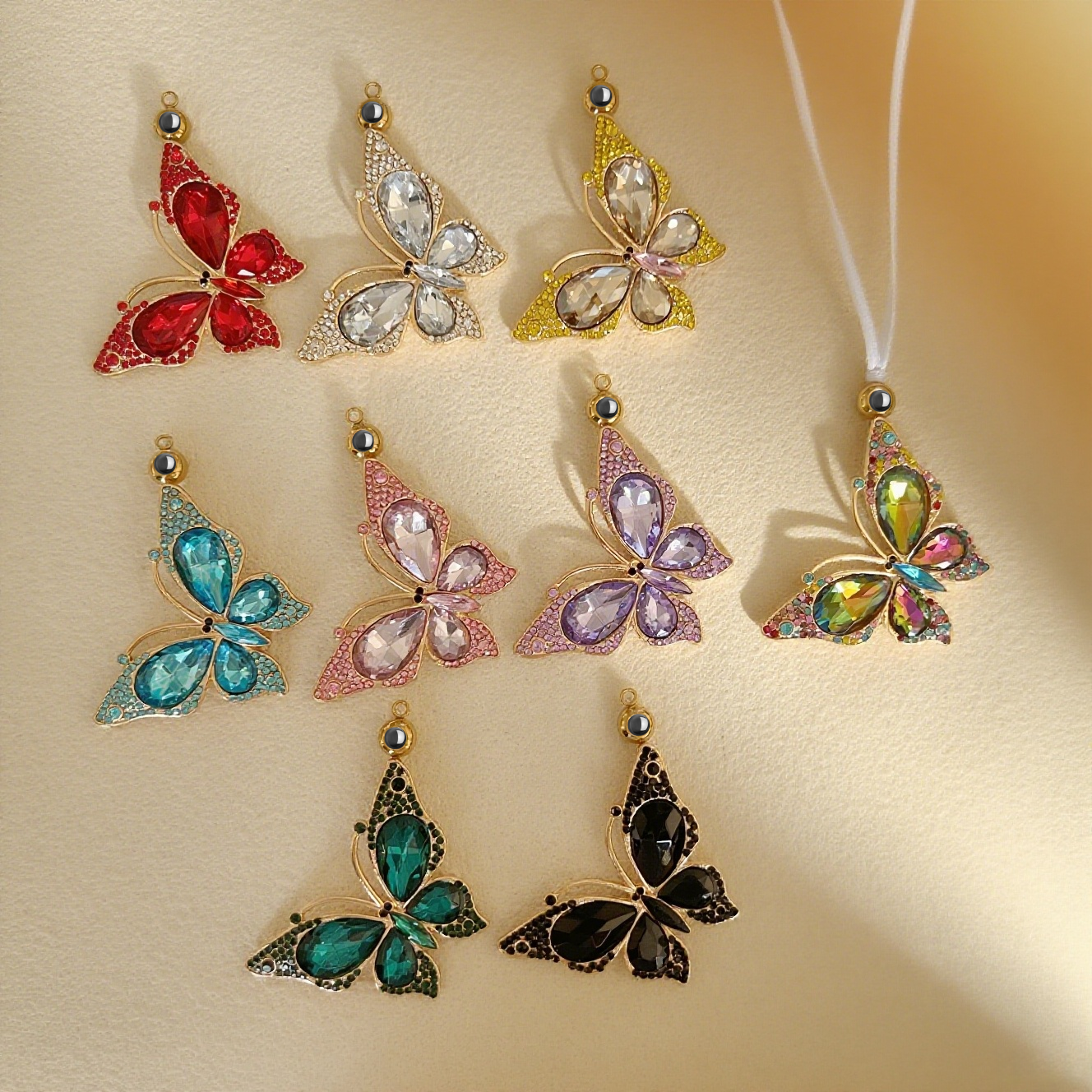 Custom Photo Projection Pendant Laser Colorful Butterfly Projection Pendant Car Decoration Christmas Ornaments