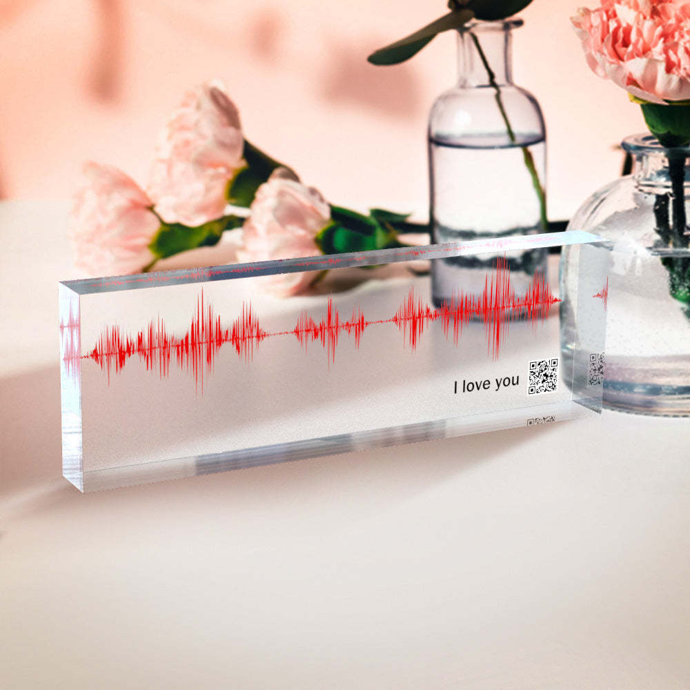 Custom Recording or Song on Acrylic Block Personalized Soundwave Art Print Ornament Gift