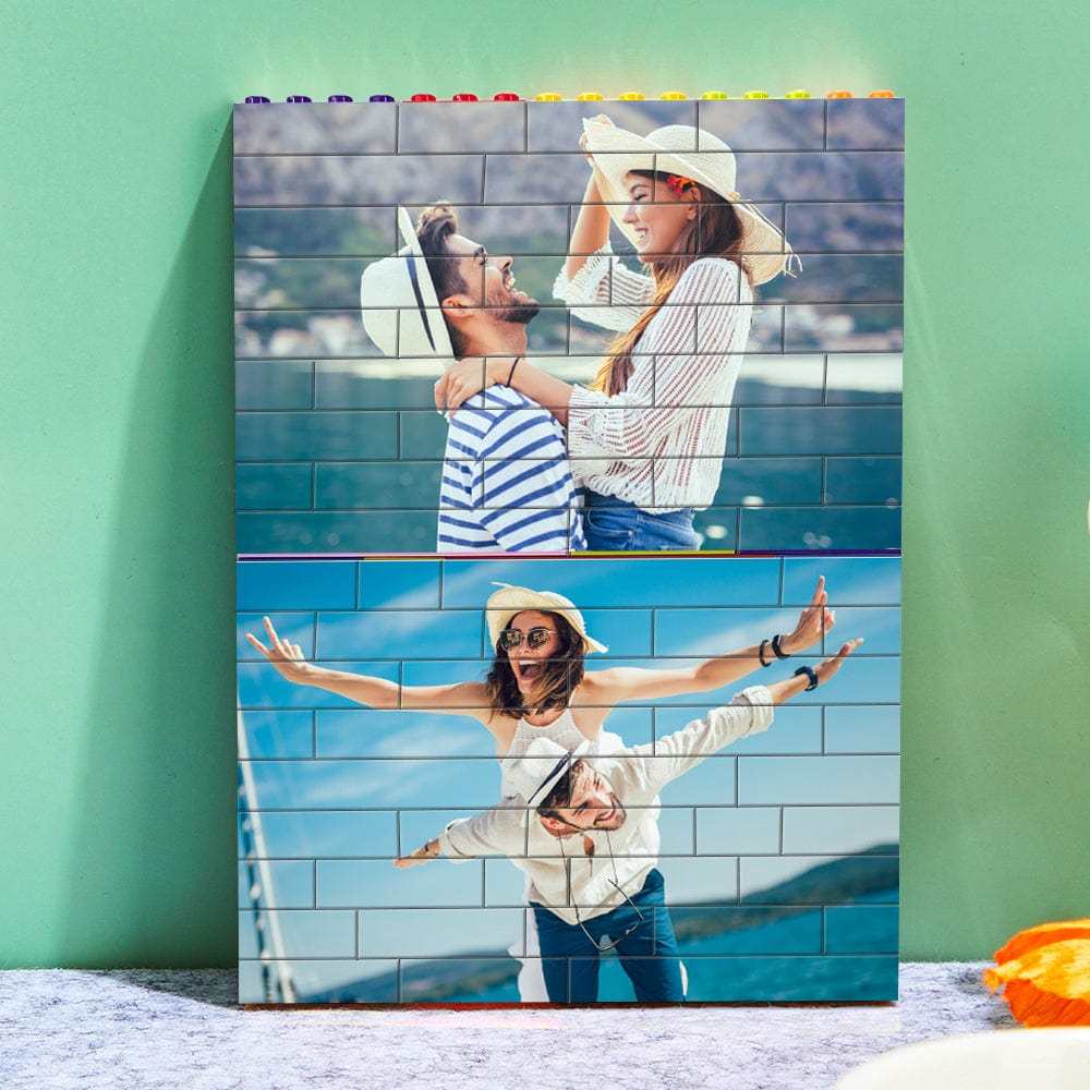 Personalised Colors Building Brick With Spotify Code Custom Photo Block Brick Puzzles Gifts For Couple - Giftlab