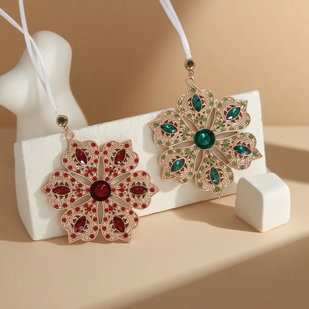 Custom Photo Rhinestone Ring Projection Ornament Car Decoration Christmas Tree Decoration for Christmas Gift