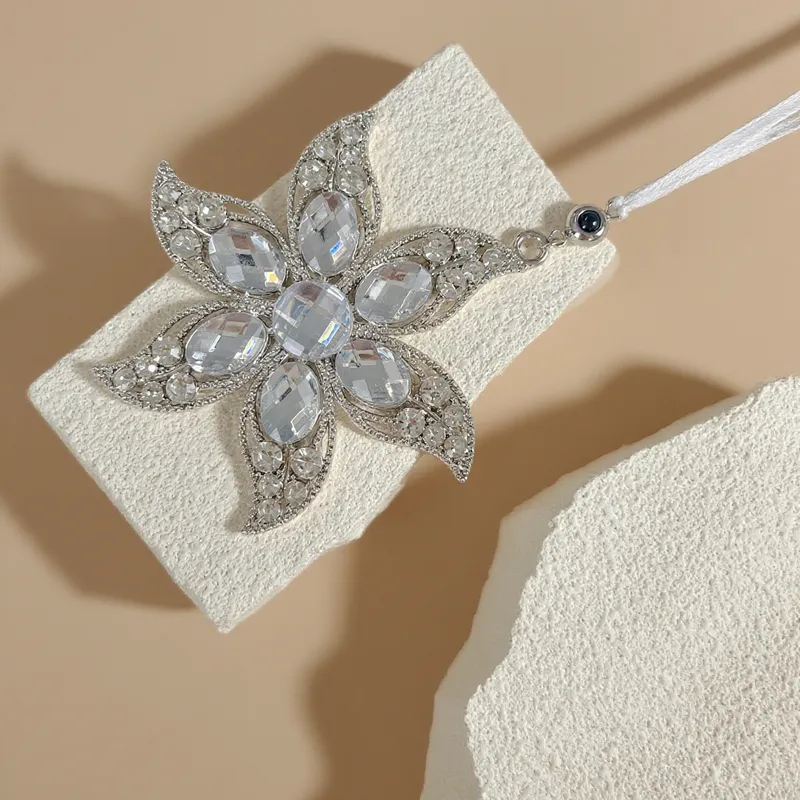 Personalized Photo Projection Ornament Projection Picture Pendant with Diamond Christmas Gift for Friends