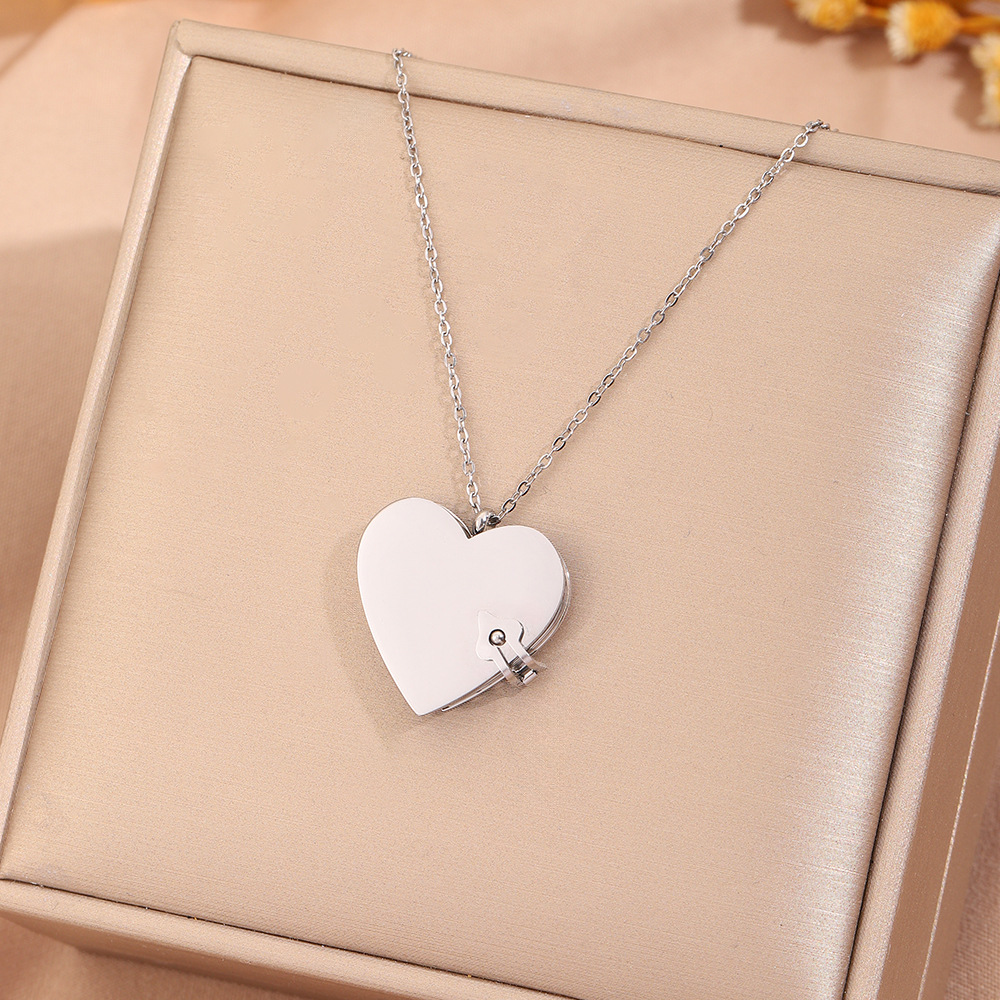 Personalized Heart Book Locket Necklace Custom Seven Page Message Book Pendant Secret Love Letter Anniversary Gift