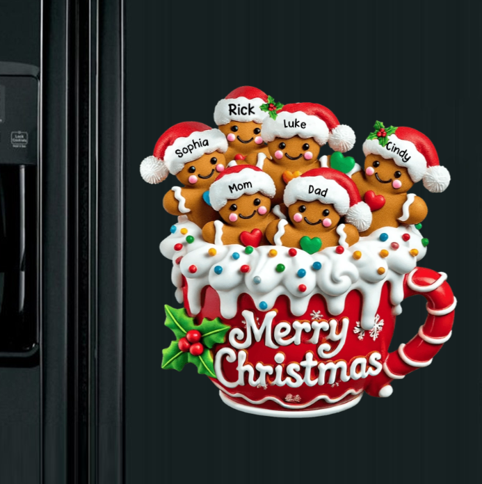 Merry Christmas - Personalized Gingerbread Acrylic Fridge Magnet