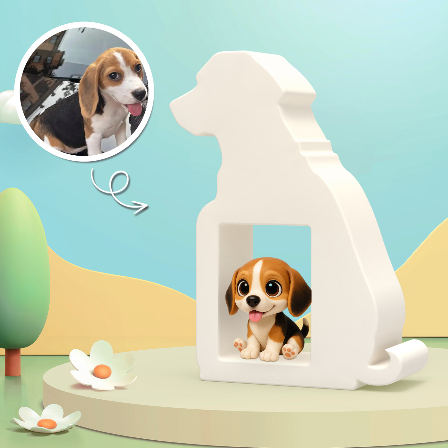 Custom 3D Figure from Your Photo Frame the Memory Personalized 3D Figure with Photo Frame
