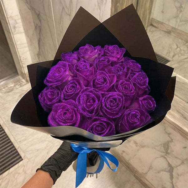 Glitter Rose Bouquet Best Valentine's Day Anniversary Gift for Her - Bestchristmasgifts