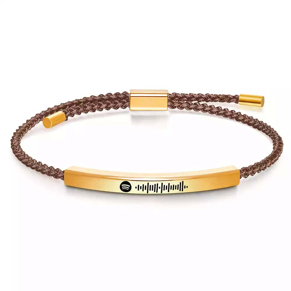 Custom Spotify Music Label Bracelet Personalized Scannable Music Song Bracelet Gift for Her - Bestchristmasgifts
