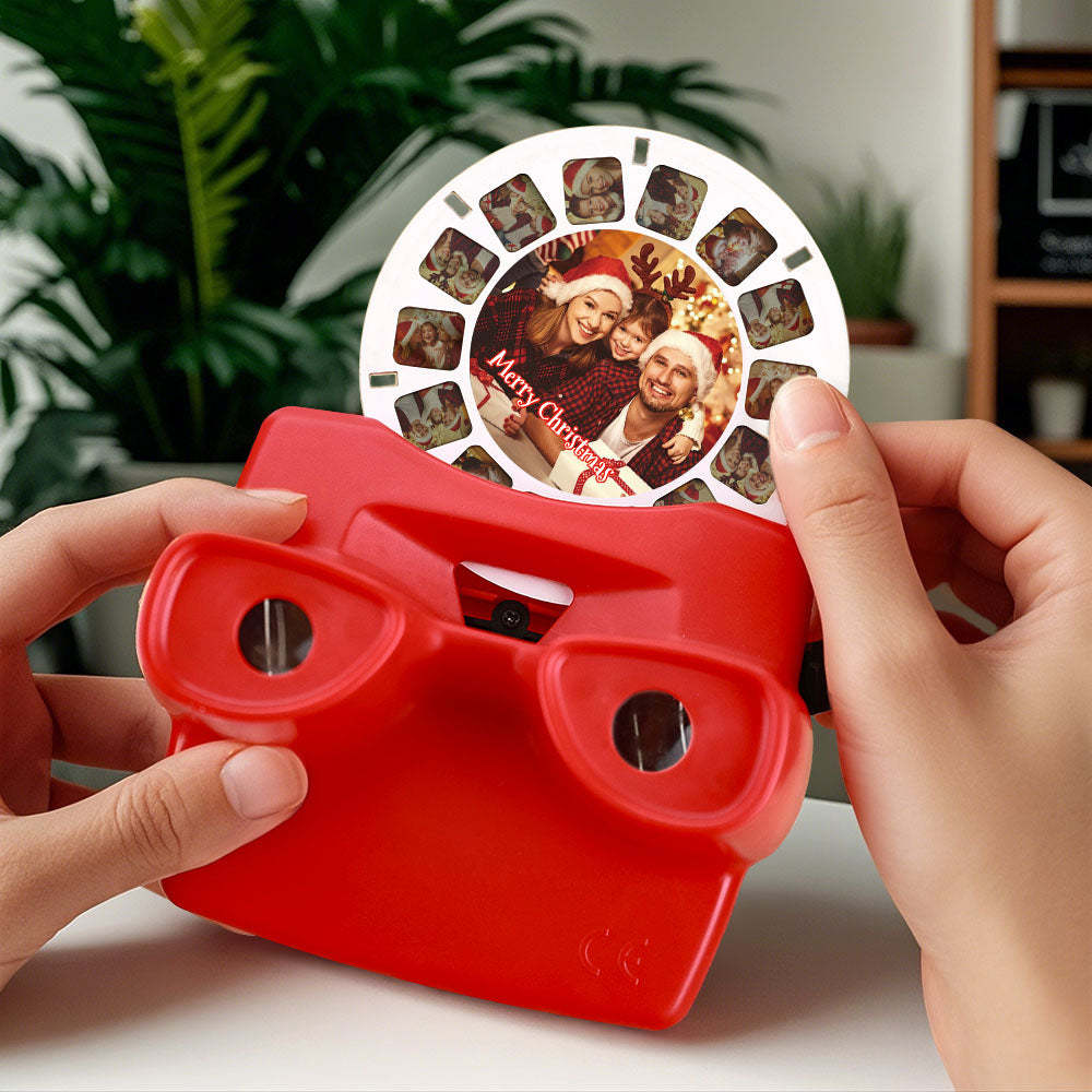 Custom 3D Viewfinder and Reel Personalized Christmas Gift with your own photos Text and Photo Viewer Multiple Films Available Red Viewfinder - Bestchristmasgifts