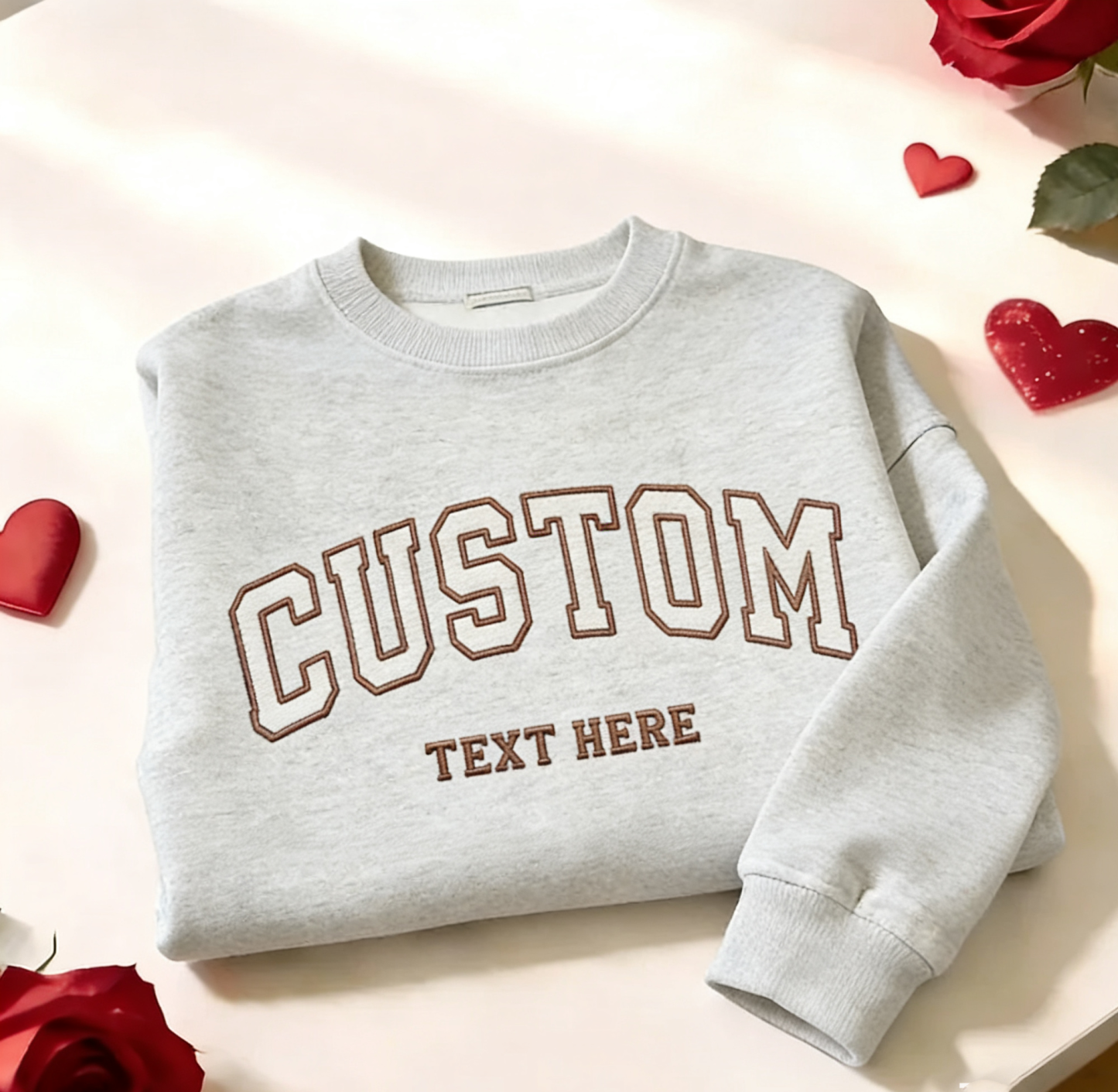 Custom Embroidered College Letter Sweatshirt: Retro Oversized Pullover - Bestchristmasgifts