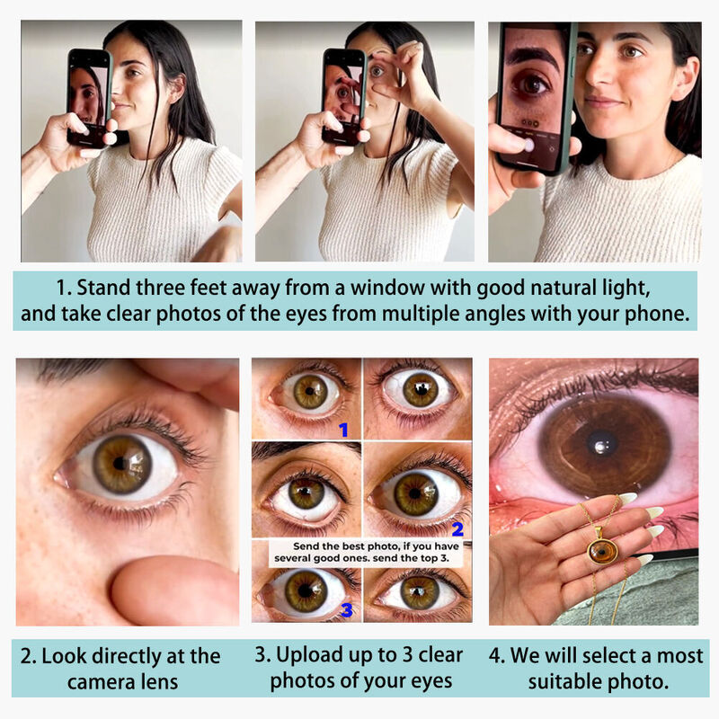 Custom Iris Necklace Bracelet Add Eye Photo as a Unique Gift for Loved Ones