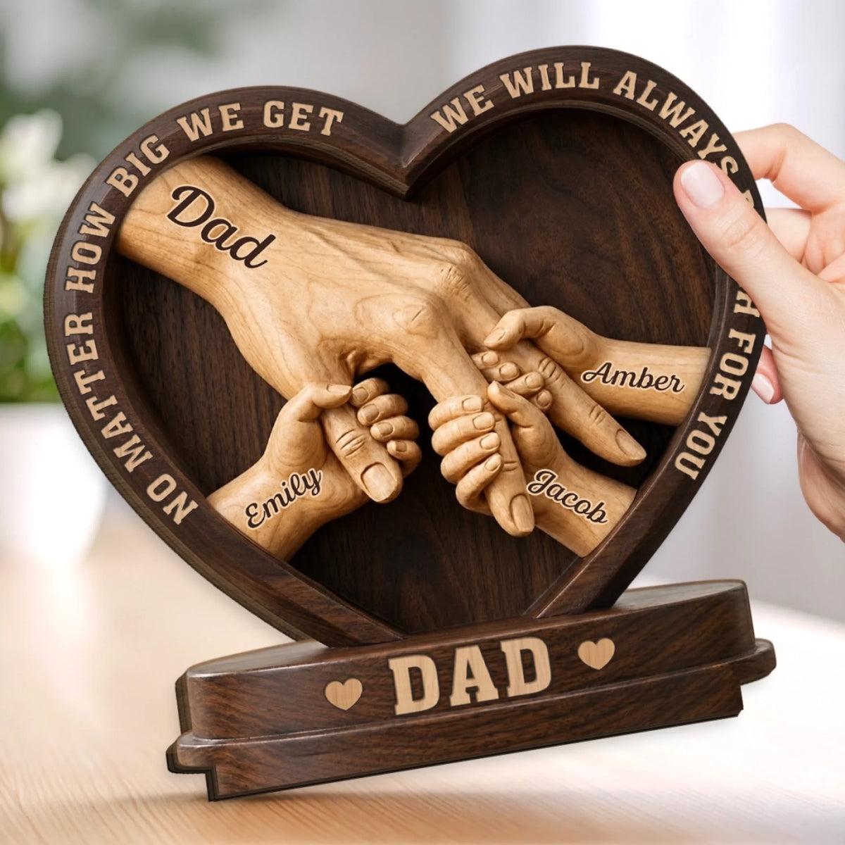 Custom Wooden Plaque Personalized Father's Day Birthday Gifts For Dad, Grandpa Crafted With Love
