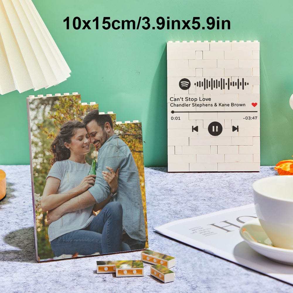 Mother's Day Gifts Custom Photo Building Brick Personalized Music Code Block - Giftlab