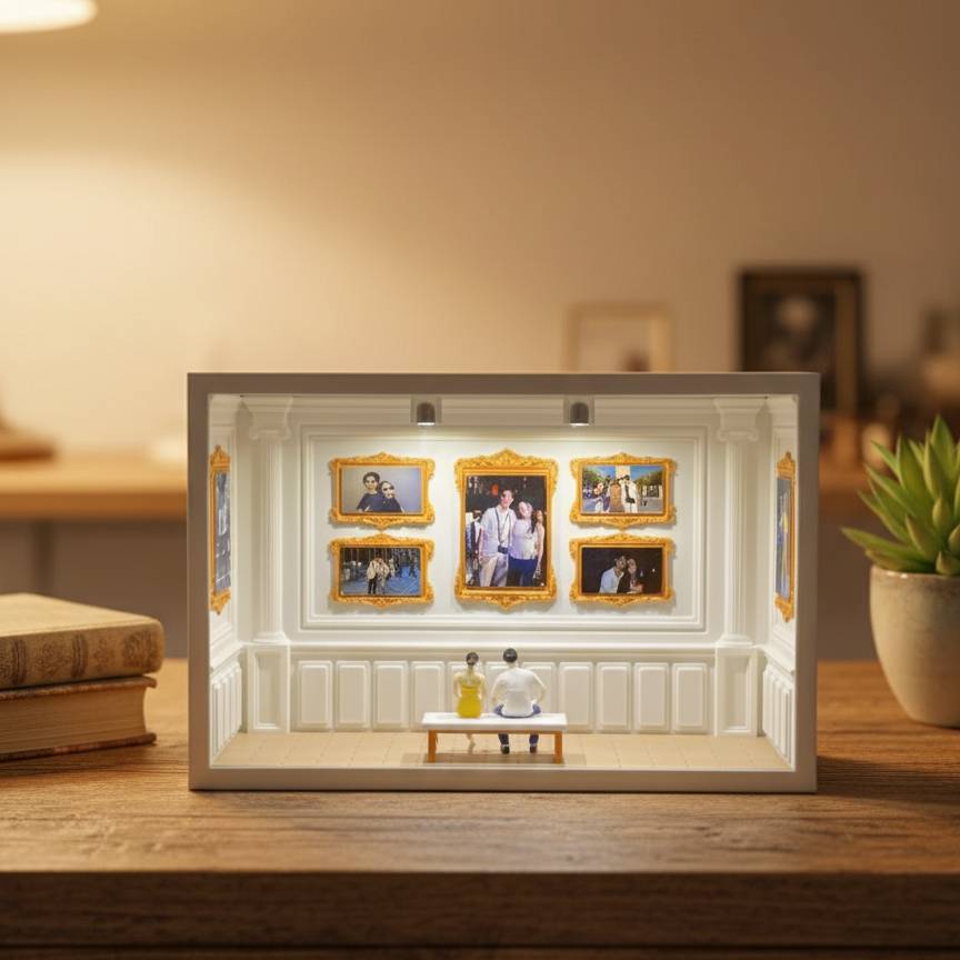 Custom Museum of Us Frame Cute Couple Miniature Museum Personalized Museum of Us Shadow Box Frame Couple Gifts Valentine's Day Anniversary Gift