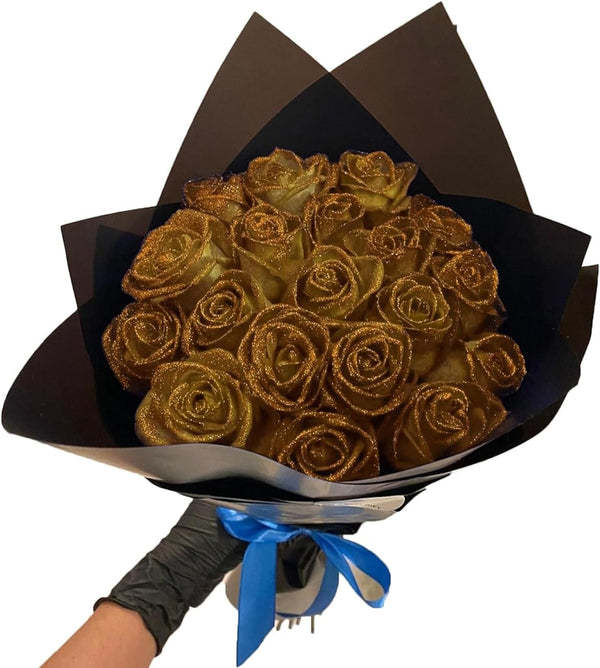 Glitter Rose Bouquet Best Valentine's Day Anniversary Gift for Her - Bestchristmasgifts