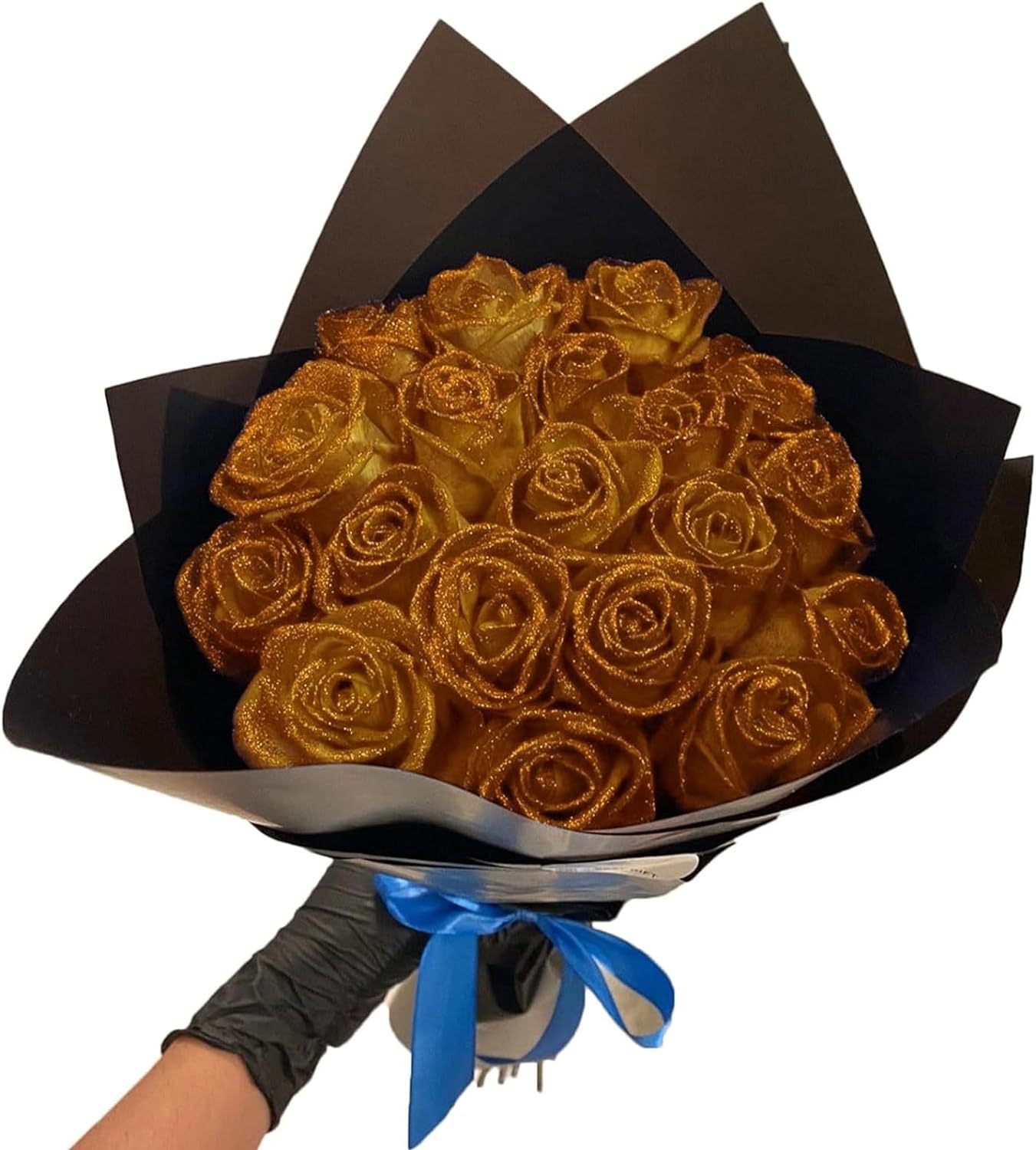 Glitter Rose Bouquet Personalized Glittery initial Eternal Rose Bouquet Anniversary Gifts for Her