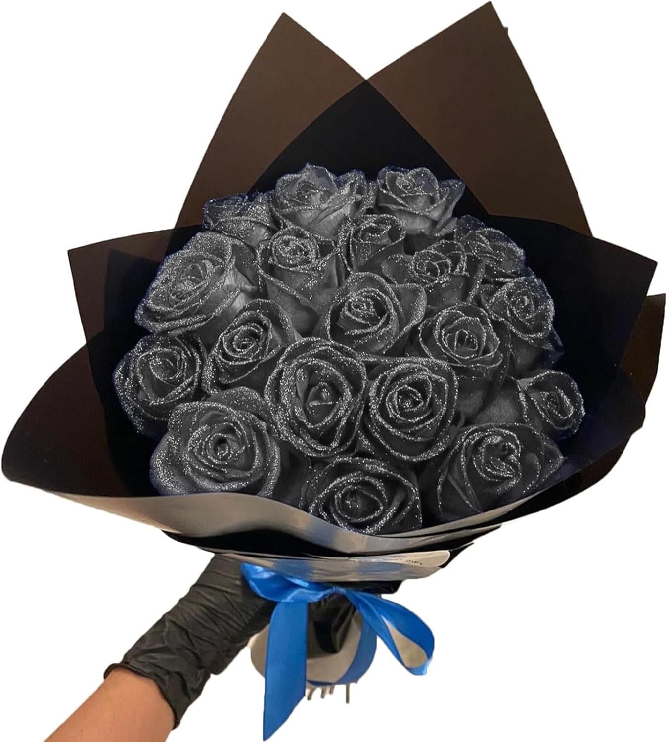 Glitter Rose Bouquet Personalized Glittery initial Eternal Rose Bouquet Anniversary Gifts for Her