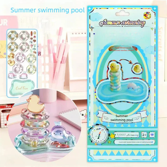 Crystal Jenga-Style 3D Building Stickers – DIY Cute Mini Scenes