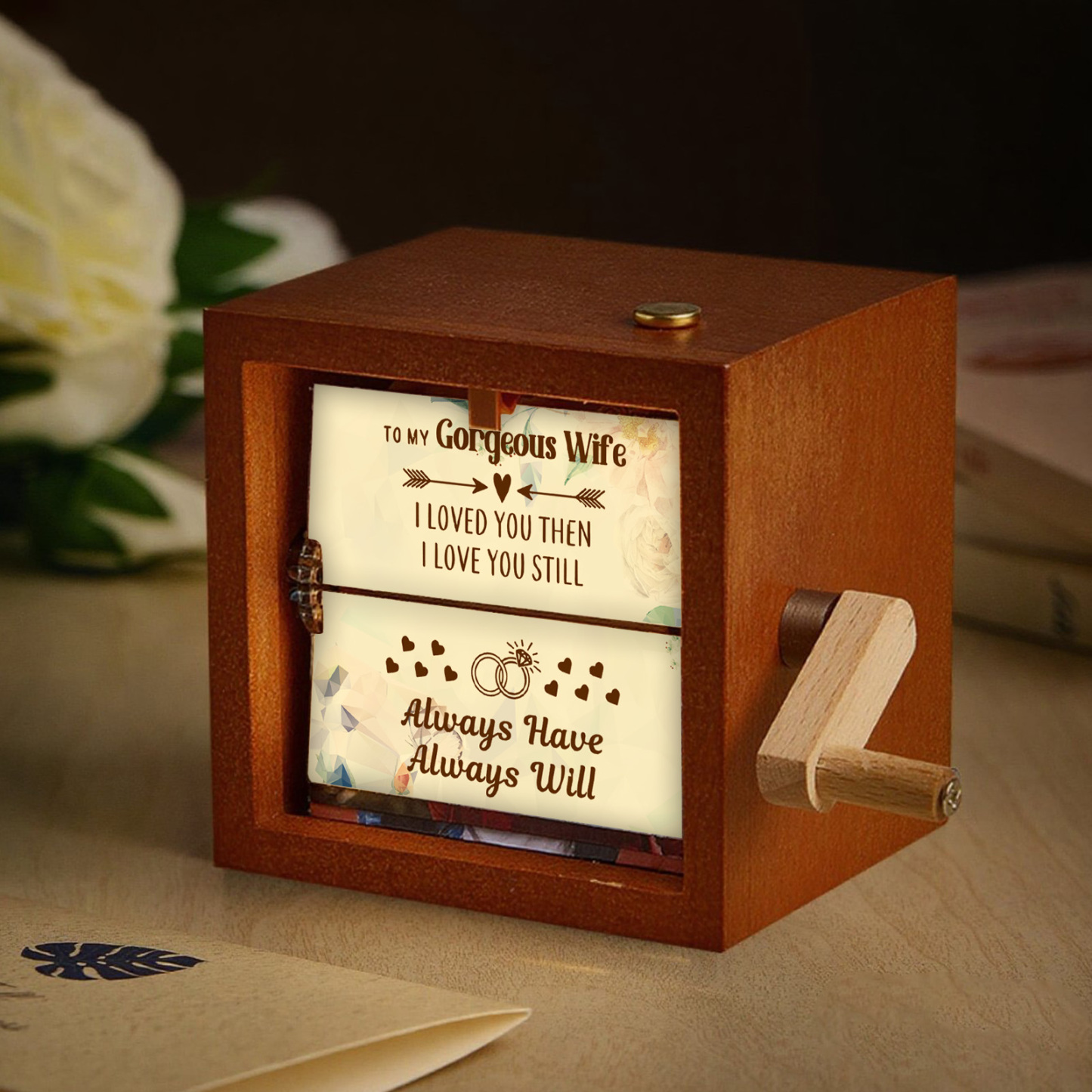 Custom To My Dad Photo Flipbook Frame Animation Machine Mechanical Hand-cranked Flipbook Box Photo Album Father's Day Gifts