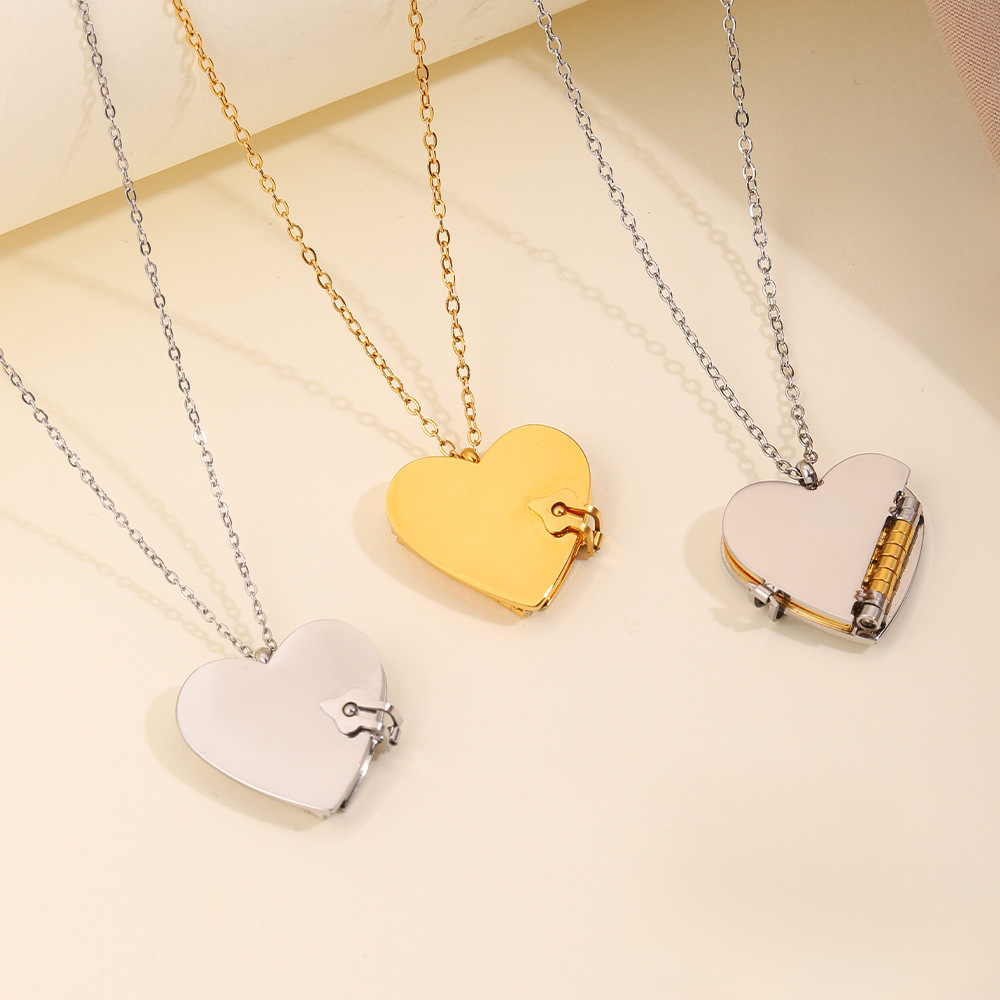 Personalized Heart Book Locket Necklace Custom Seven Page Message Book Pendant Secret Love Letter Anniversary Gift