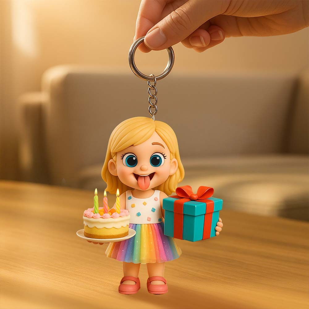 Custom 3D Keychain Figure Based on Your Photo Personalized Mini Doll Birthday Gift