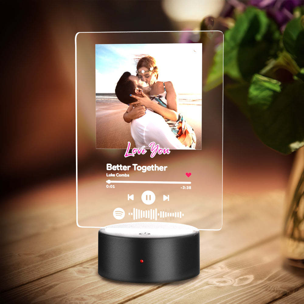Custom Spotify Code Acrylic Keychain/Plaque/Night Light Engraved Gift For Lover - Bestchristmasgifts