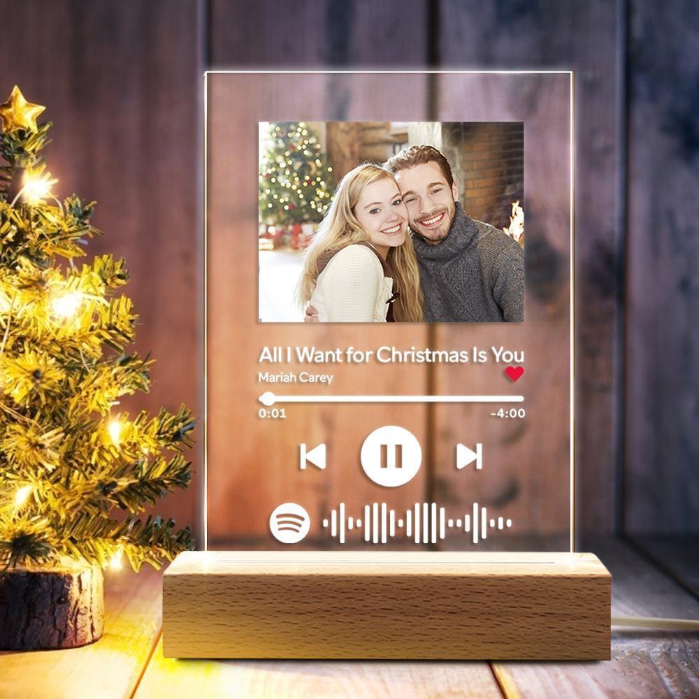 Christmas Gifts Spotify Glass Art Personalized Spotify Glass Keychain Plaque & Night Light - For Love