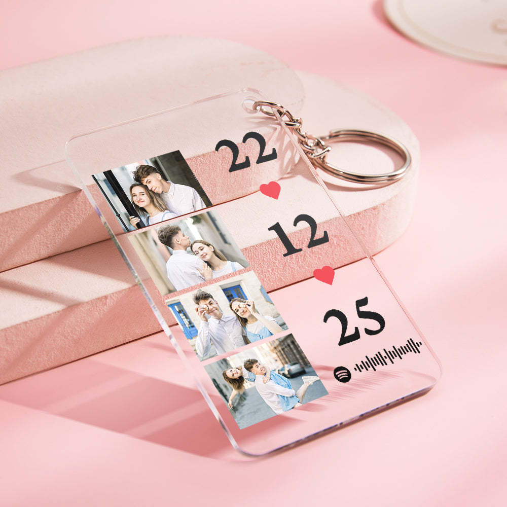 Scannable Music Photo Plaque Custom Spotify Keychain Personalized NightLight Gift For Her - Bestchristmasgifts