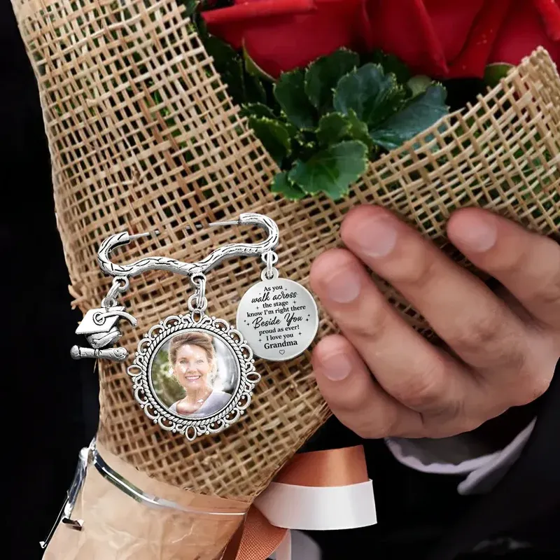 Custom Photo Across The Stage Know I'm Right There - Personalized Graduation Tassel Pin