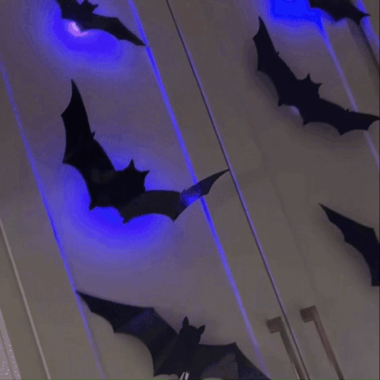 Halloween LED 3D Lighted Bats Upgrade LED Glowing Bat Wall Luminous Halloween Decoration