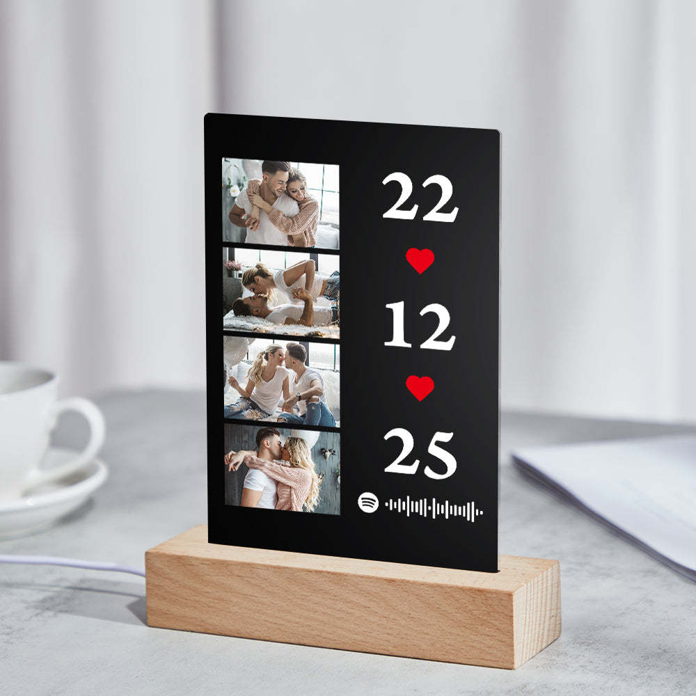 Scannable Music Photo Plaque Custom Spotify Keychain Personalized NightLight Gift For Her - Bestchristmasgifts