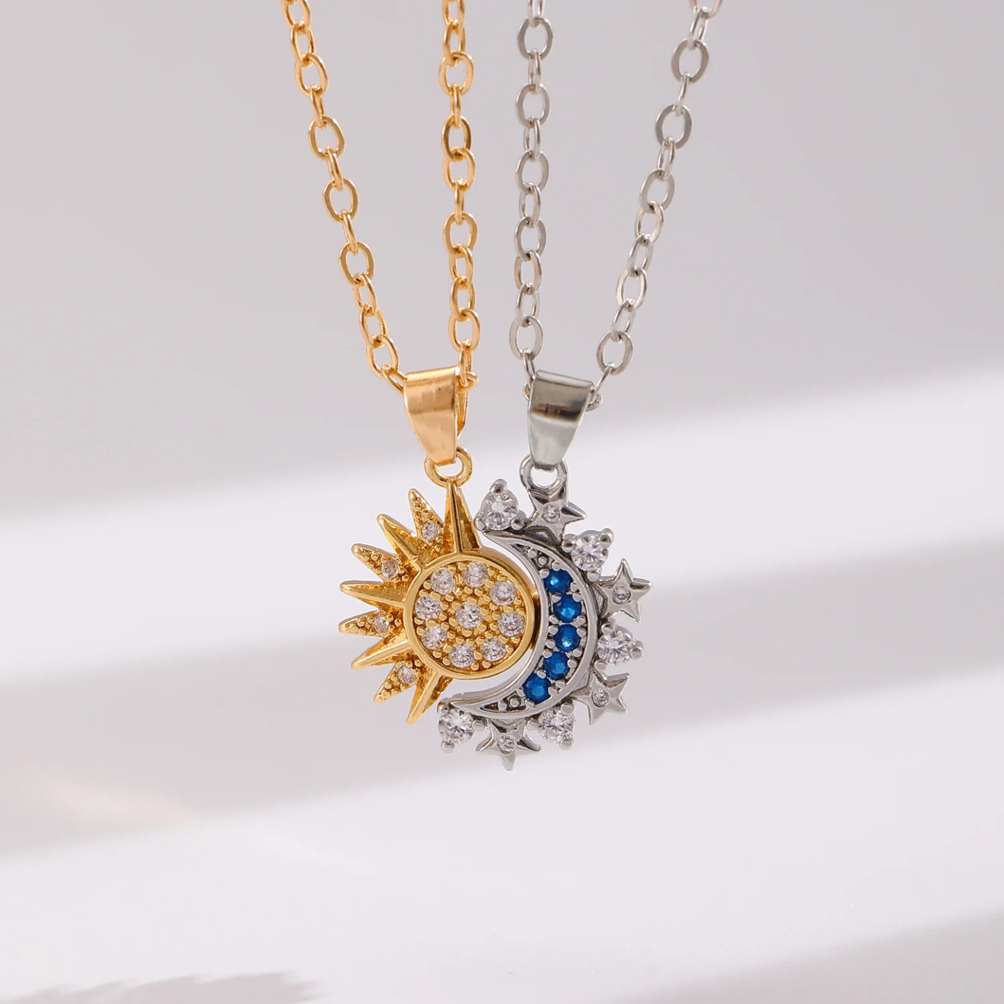 Magnetic Sun & Moon Couple Necklace Unique Gift for Couple