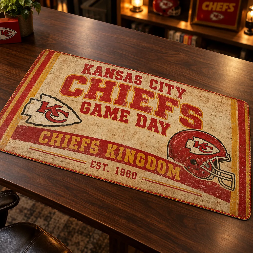 Football Logos Mouse Pad, Personalized Desk Mat Gift