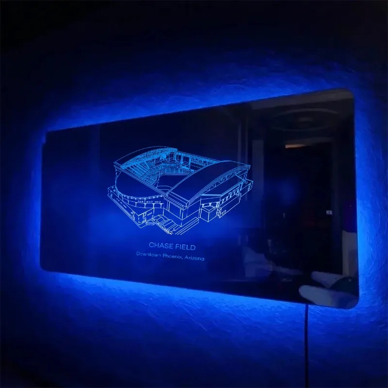 Yankee Stadium Mirror Light Custom Your Slogan Text Personalized Gift for Sport Lover