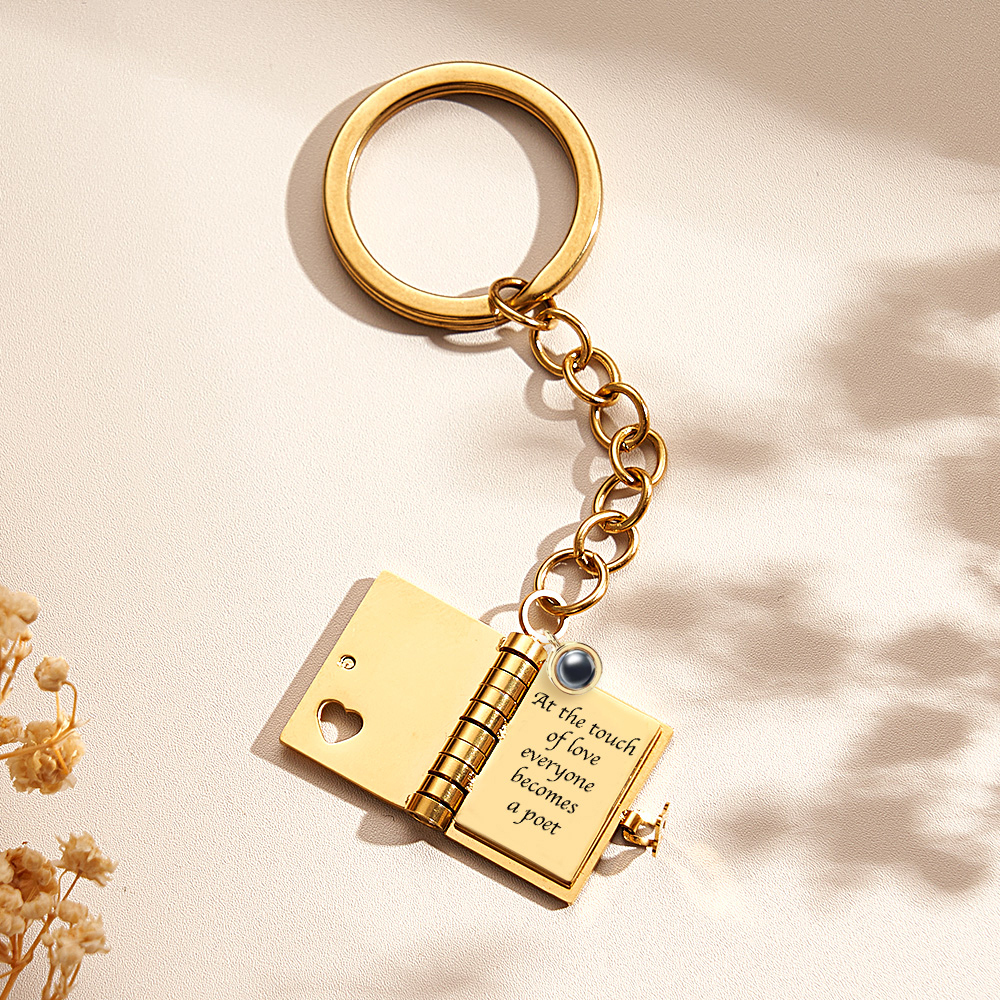 Personalized My Little Star Projection Book Necklace Keychain A Letter to My Daughter in a Locket Adjustable Pendant with Message Inside Meaningful Projection Jewelry Gift for Her