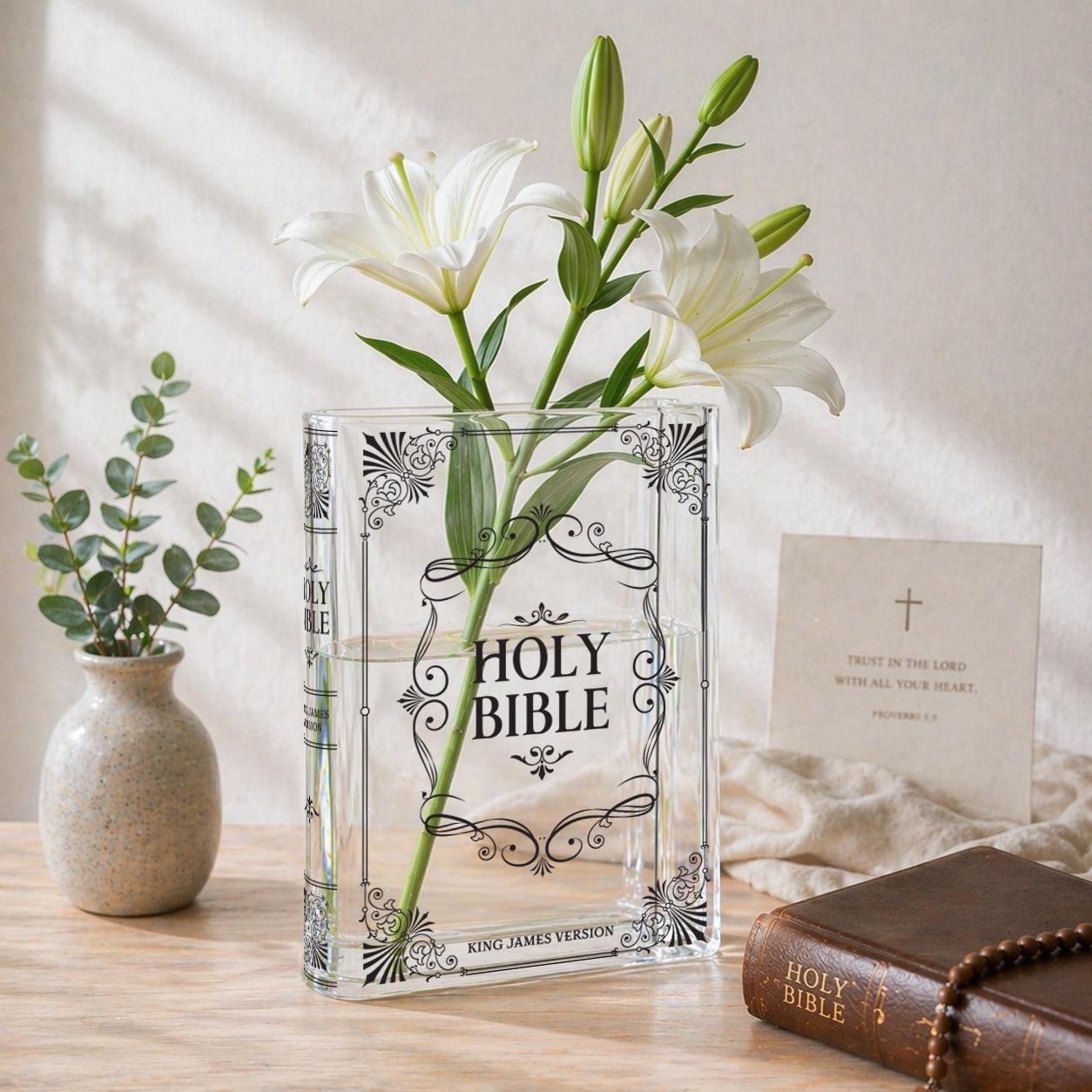 Holy Bible Christian Book Vase - II