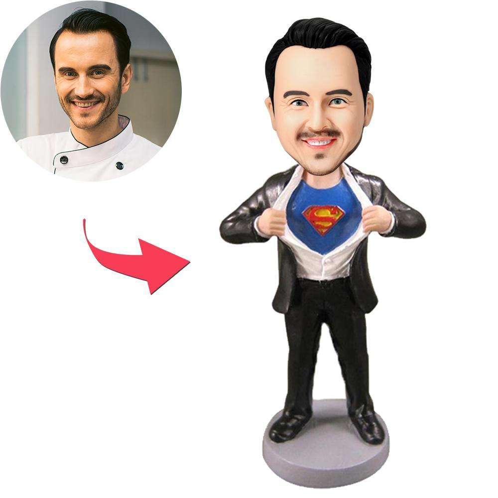 Superman Strip - Valentine's Day Gift For Him Custom Bobblehead With Engraved Text - Bestchristmasgifts
