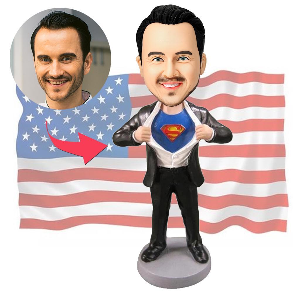 Superman Strip - Valentine's Day Gift For Him Custom Bobblehead With Engraved Text - Bestchristmasgifts