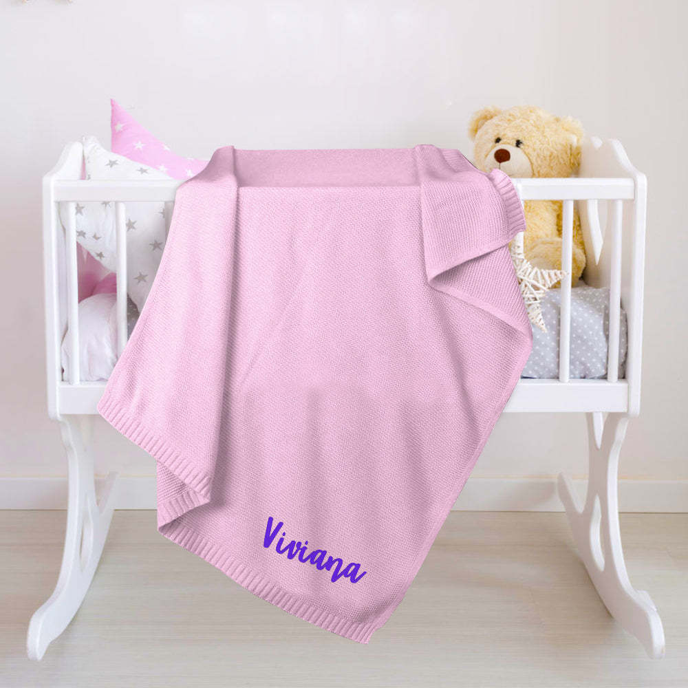 Custom Baby Blanket Embroidered Name Stroller Blanket for Newborn Baby Gift - Bestchristmasgifts