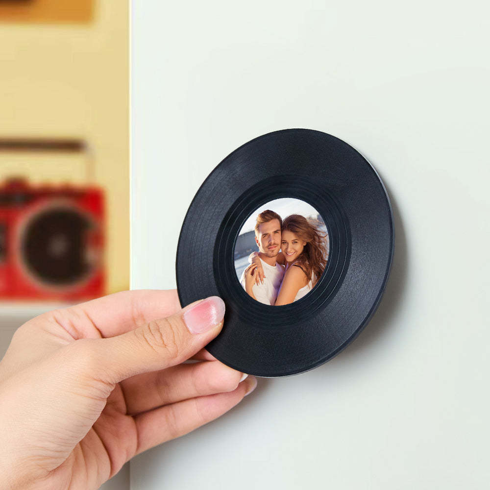Vinyl record refrigerator stickers customized creative gift decorations music retro magnetic refrigerator stickers - Bestchristmasgifts