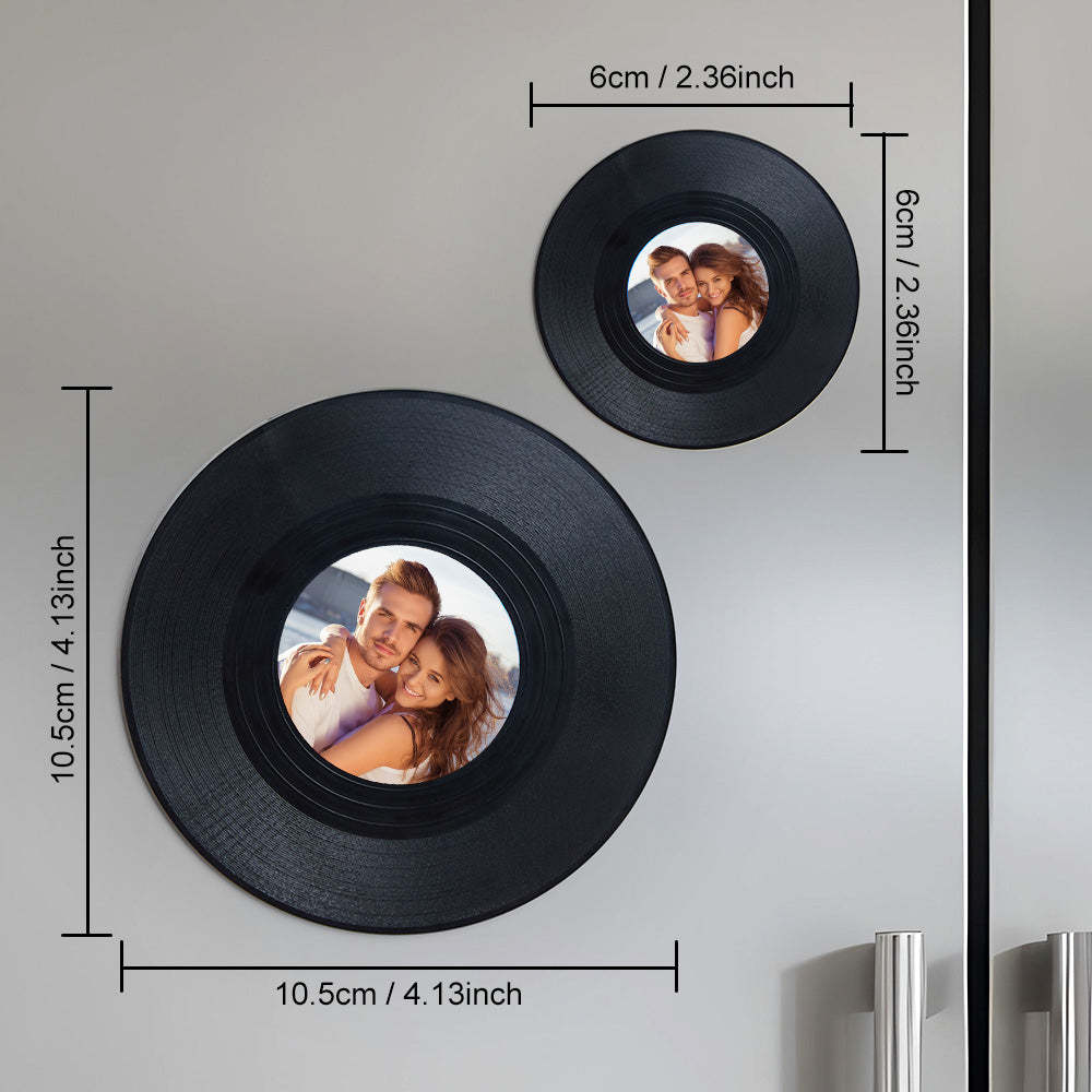 Vinyl record refrigerator stickers customized creative gift decorations music retro magnetic refrigerator stickers - Bestchristmasgifts