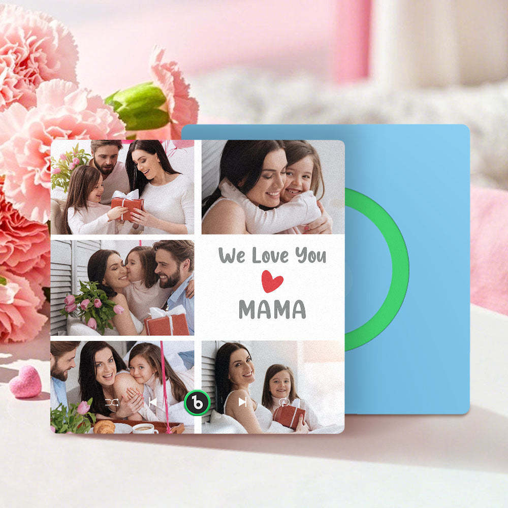 Personalised Music Fridge Magnets That Plays Music with 5 Photos Mother's Day Gifts for Mum We Love You MAMA - Fridgebeats