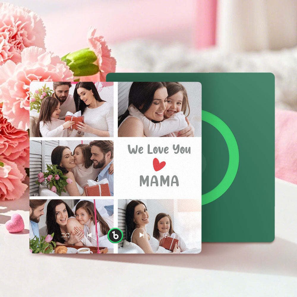 Personalised Music Fridge Magnets That Plays Music with 5 Photos Mother's Day Gifts for Mum We Love You MAMA - Fridgebeats