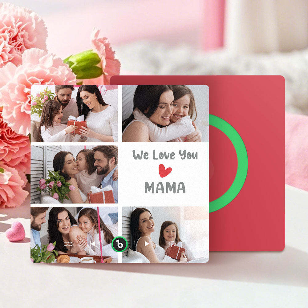 Personalised Music Fridge Magnets That Plays Music with 5 Photos Mother's Day Gifts for Mum We Love You MAMA - Fridgebeats